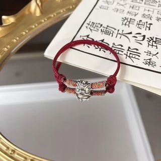 Thời trang vòng tay dây bện mặt sư tử cá tính