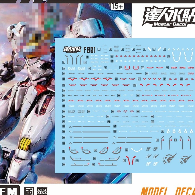 [Decal chính] Nhãn dán nước GUNDAM AERIAL 1 / 100 FM