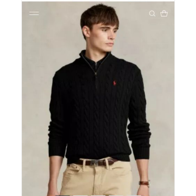 Áo Khoác Cardigan cotton Thêu logo Ngựa Nhỏ rl Mới Cho Nam