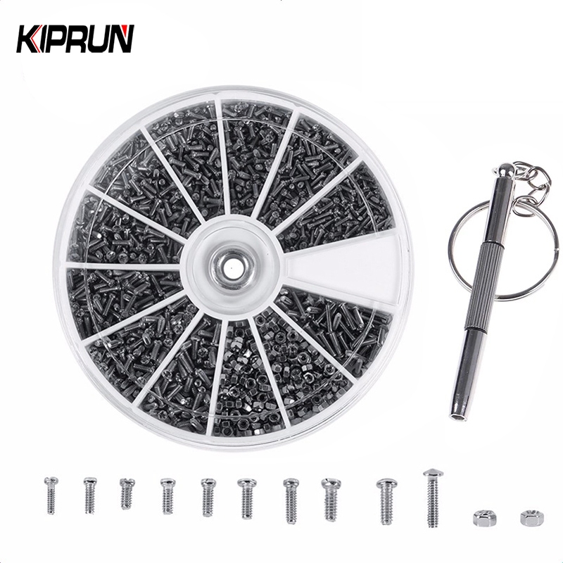 Kiprun 600 Chiếc Ốc Vít Bộ Dụng Cụ Sửa Chữa Hạt, 12 Loại Ốc Vít Inox Nhỏ + Tua Vít Cho Kính Đồng Hồ 
