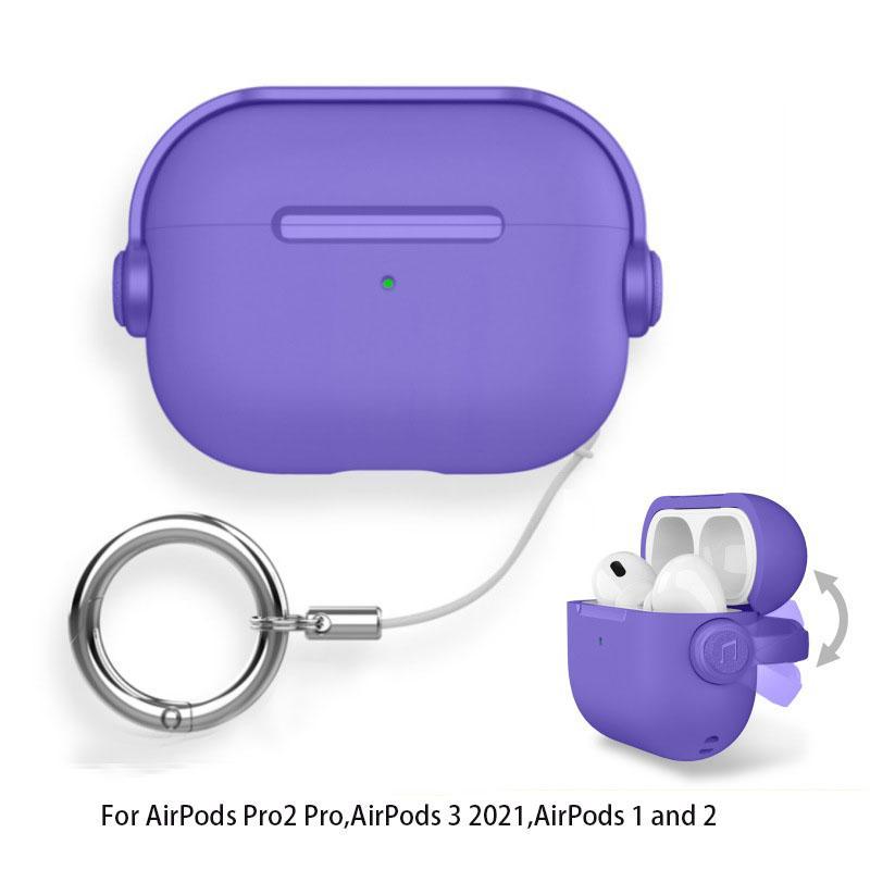 Vỏ Bảo Vệ Hộp Sạc Tai Nghe airpods pro2 3rd generation Mềm Mại Có Khóa Dây Rút Tiện Dụng Ốp