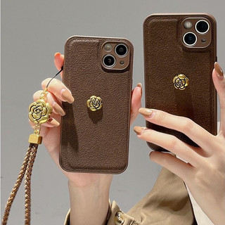 Ốp điện thoại họa tiết dây chuyền hoa trà kim loại 3D cho iphone 17 16 15 promax 14 pro max 13 pro max 12 11 xsmax xr x xs 7 8 PLUS Vỏ điện thoại vòng tay hoa đẹp