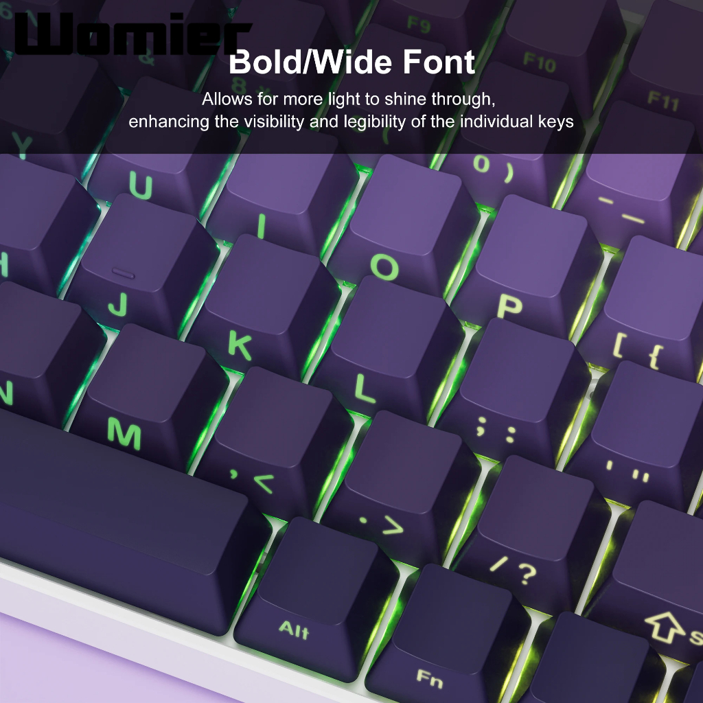 Womier 135 Phím Keycaps in bên hông, PBT Double Shot Shine Through Keycaps cho Gateron MX Switches Bàn phím cơ, OEM Profile Gradient Keycap | BigBuy360 - bigbuy360.vn