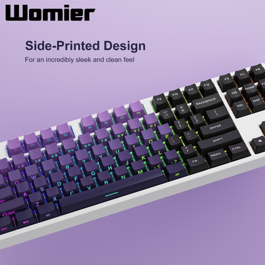Womier 135 Phím Keycaps in bên hông, PBT Double Shot Shine Through Keycaps cho Gateron MX Switches Bàn phím cơ, OEM Profile Gradient Keycap | BigBuy360 - bigbuy360.vn