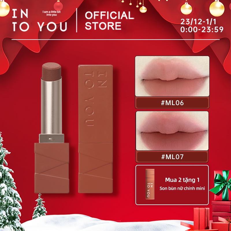 INTO YOU Son Môi Màu Nhung Lì Làm Đều Màu Và Mịn Môi Lâu Trôi Chính Hãng
