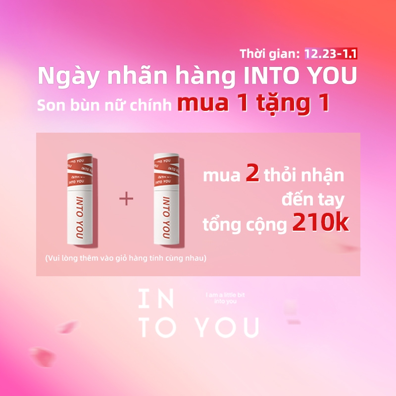 INTO YOU Son Môi Màu Nhung Lì Làm Đều Màu Và Mịn Môi Lâu Trôi Chính Hãng