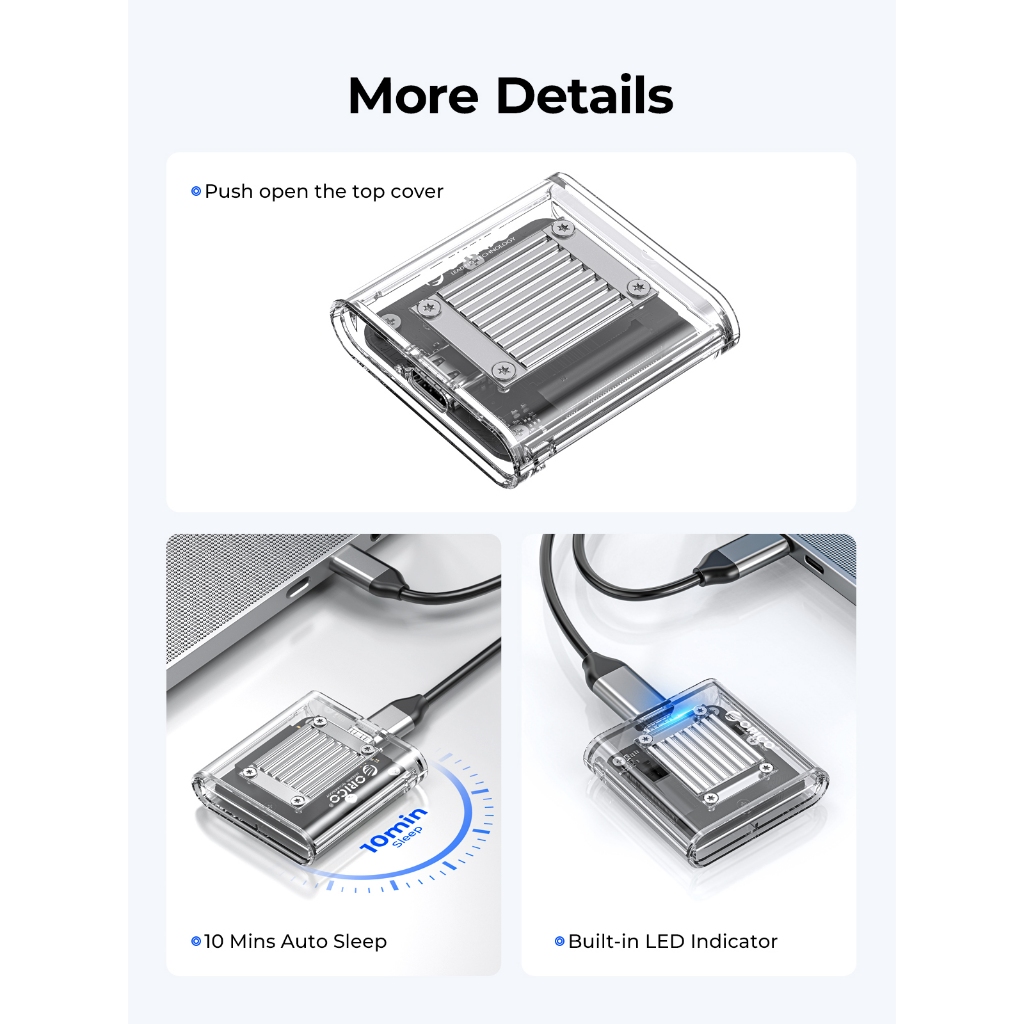 Orico Hộp Chuyển Đổi 2230 m.2 nvme ssd mini 2230 nvme 10gbps m.2 Sang usb type c Cho pcie Sd 2230 (tc20-ms)