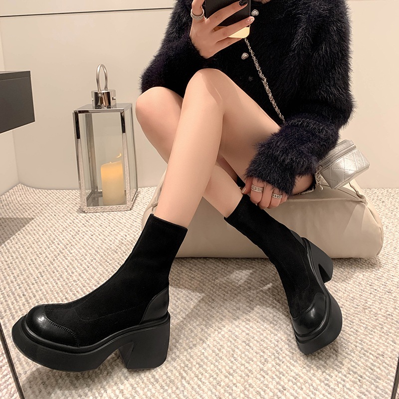 Giày Boot Cao Gót Thiết Kế Mới Đế Dày Cao Cấp Thời Trang Dành Cho Nữ