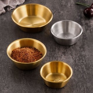 Oukeai Đĩa Tròn Bằng Thép Không Gỉ 304 Đựng Gia Vị Phong Cách Hàn Quốc