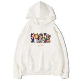SELVZE Áo hoodie cotton Tay Dài Dáng Rộng In Họa Tiết Công Chúa Hoạt Hình Thời Trang Dành Cho Nữ