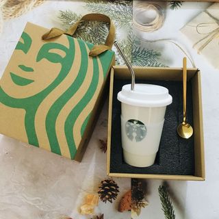 Với hộp quà tặng Kỷ Niệm Cốc ly tách sứ uống cà phê màu gốm Cốc sứ ly sứ cafe 350ml biểu tượng Star.bucks