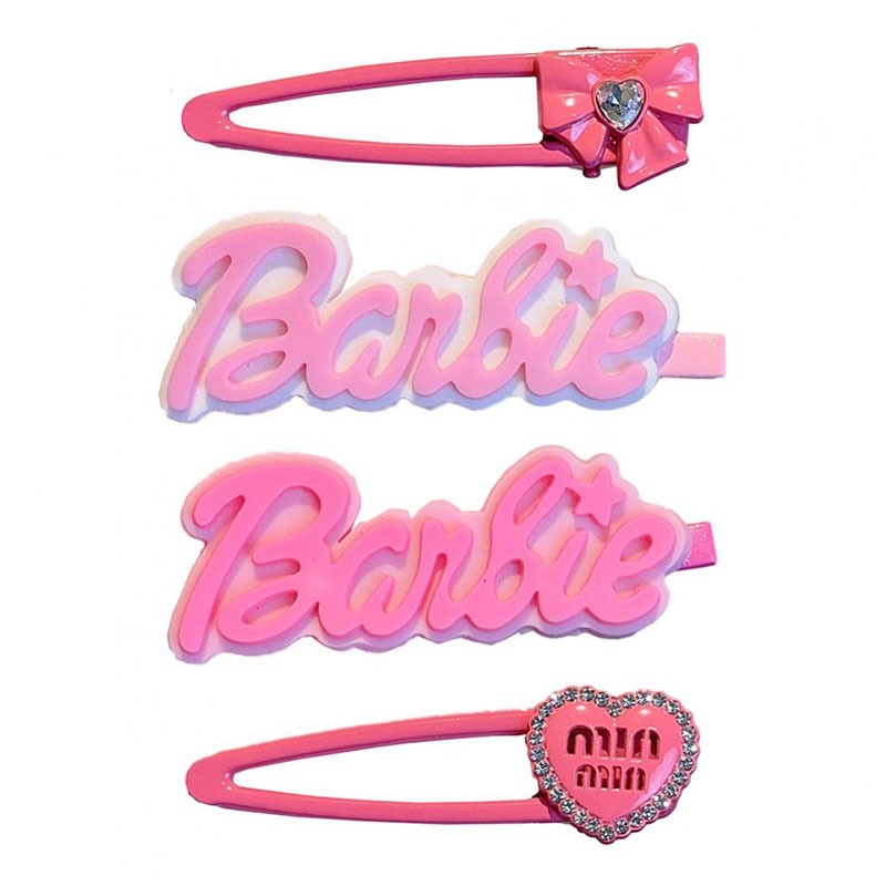 1 Kẹp Tóc Hình Trái Tim Và Chữ Cái Màu Hồng Dễ Thương y2k
