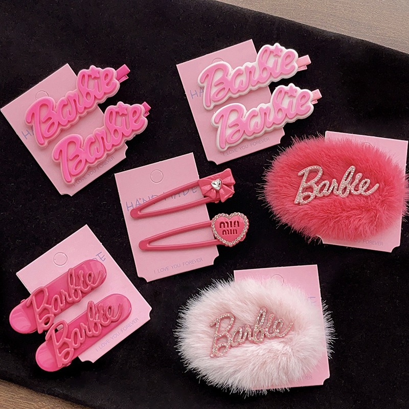 1 Kẹp Tóc Hình Trái Tim Và Chữ Cái Màu Hồng Dễ Thương y2k