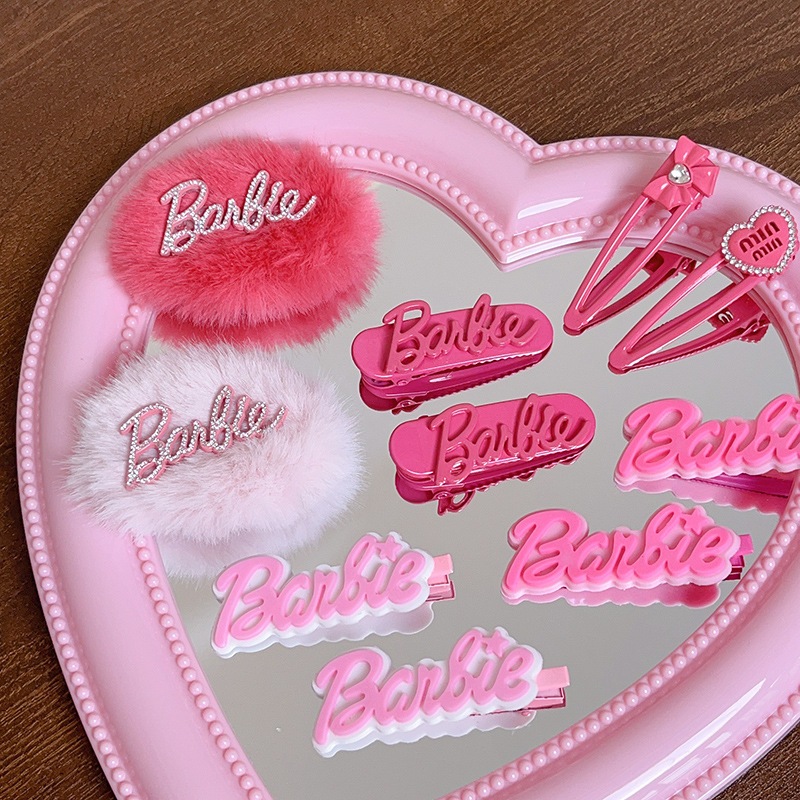 1 Kẹp Tóc Hình Trái Tim Và Chữ Cái Màu Hồng Dễ Thương y2k