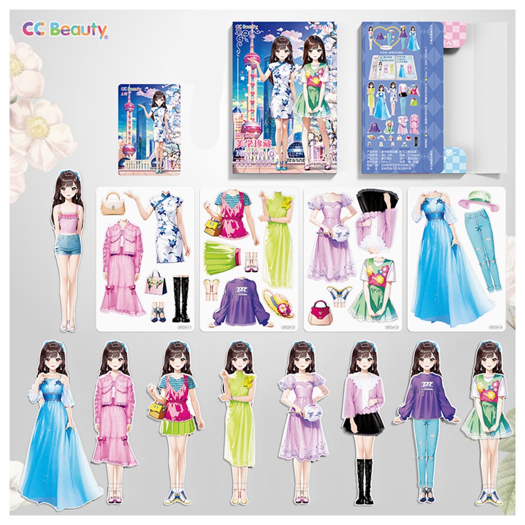 Miếng Dán Nam Châm Thay Đổi Trang Phục Búp Bê Hoạt Hình Công Chúa inventario Dễ Thương Cho Bé Gái