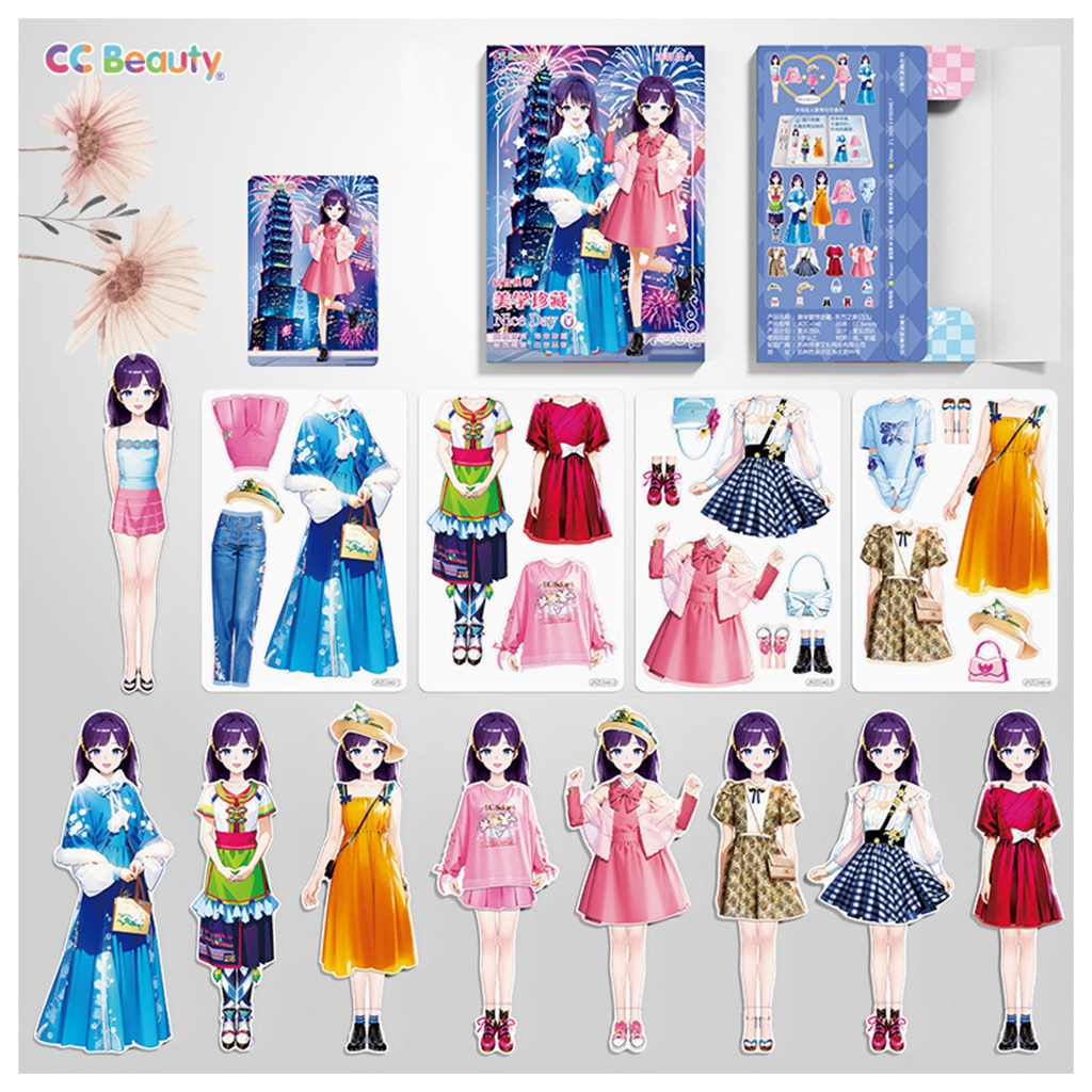 Miếng Dán Nam Châm Thay Đổi Trang Phục Búp Bê Hoạt Hình Công Chúa inventario Dễ Thương Cho Bé Gái