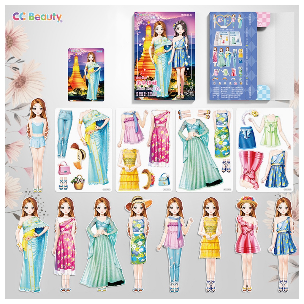 Miếng Dán Nam Châm Thay Đổi Trang Phục Búp Bê Hoạt Hình Công Chúa inventario Dễ Thương Cho Bé Gái