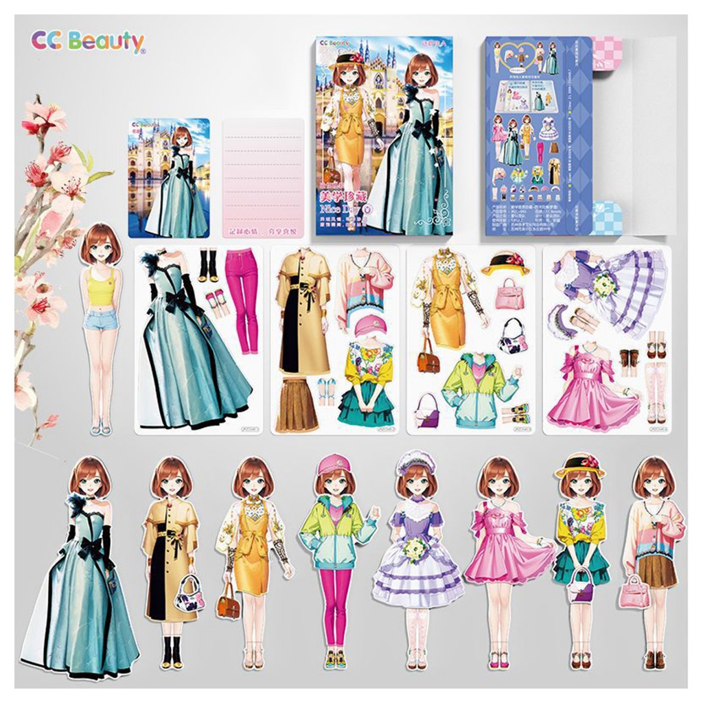 Miếng Dán Nam Châm Thay Đổi Trang Phục Búp Bê Hoạt Hình Công Chúa inventario Dễ Thương Cho Bé Gái