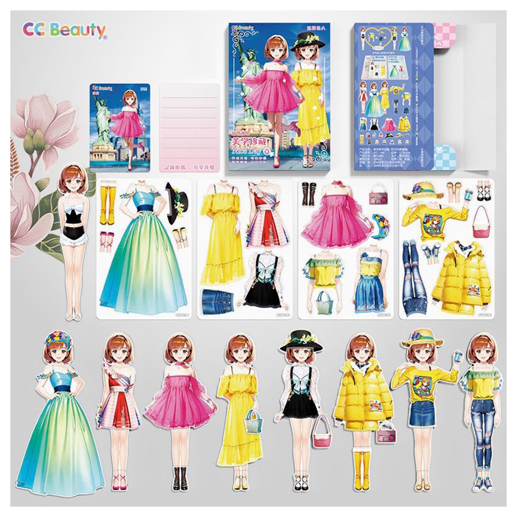 Miếng Dán Nam Châm Thay Đổi Trang Phục Búp Bê Hoạt Hình Công Chúa inventario Dễ Thương Cho Bé Gái