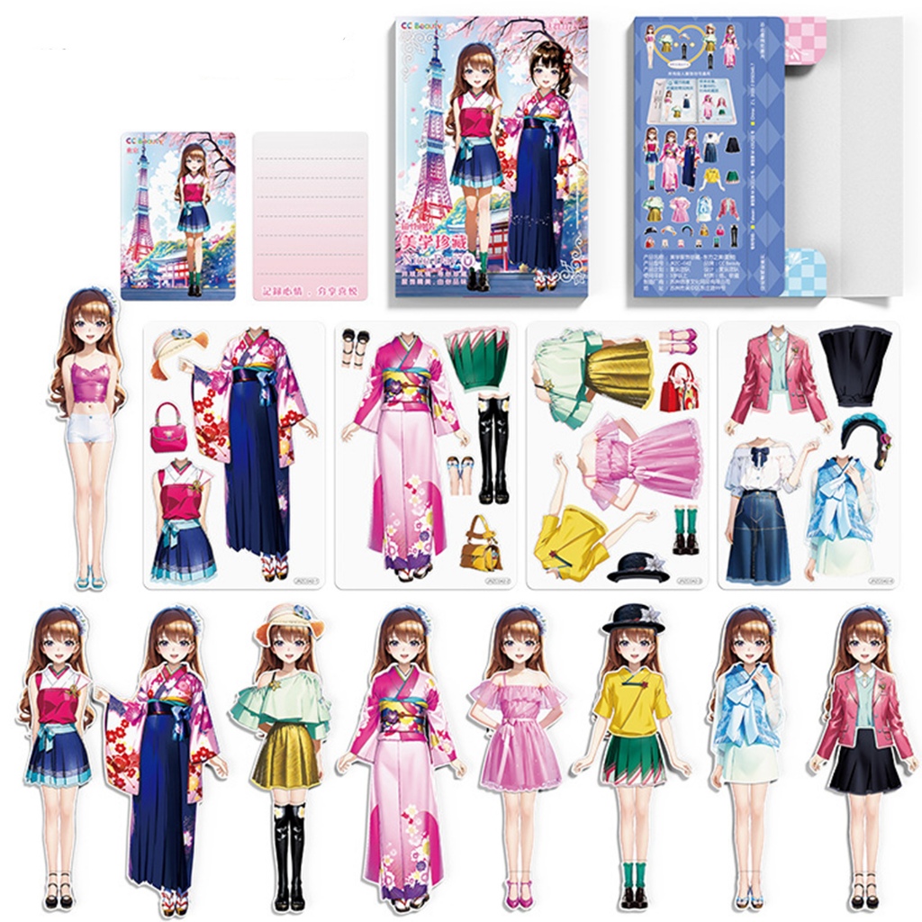 Miếng Dán Nam Châm Thay Đổi Trang Phục Búp Bê Hoạt Hình Công Chúa inventario Dễ Thương Cho Bé Gái