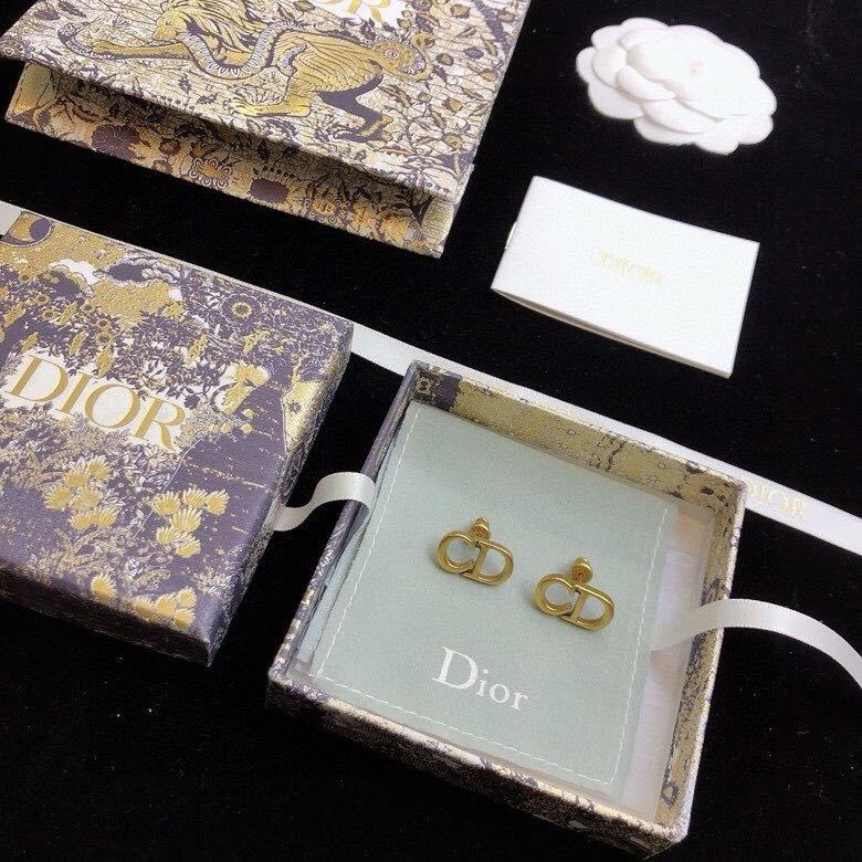 Dior Bông Tai Hình cd Phong Cách retro Đơn Giản