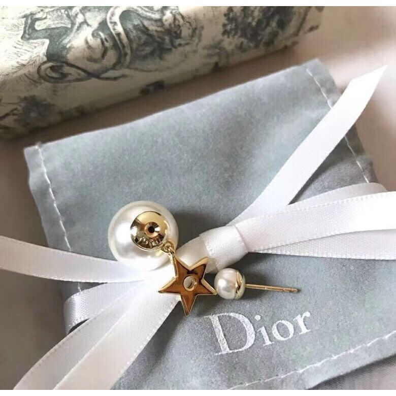 Dior Bông Tai Chữ cd Ngôi Sao Năm Cánh Đính Ngọc Trai Thời Trang