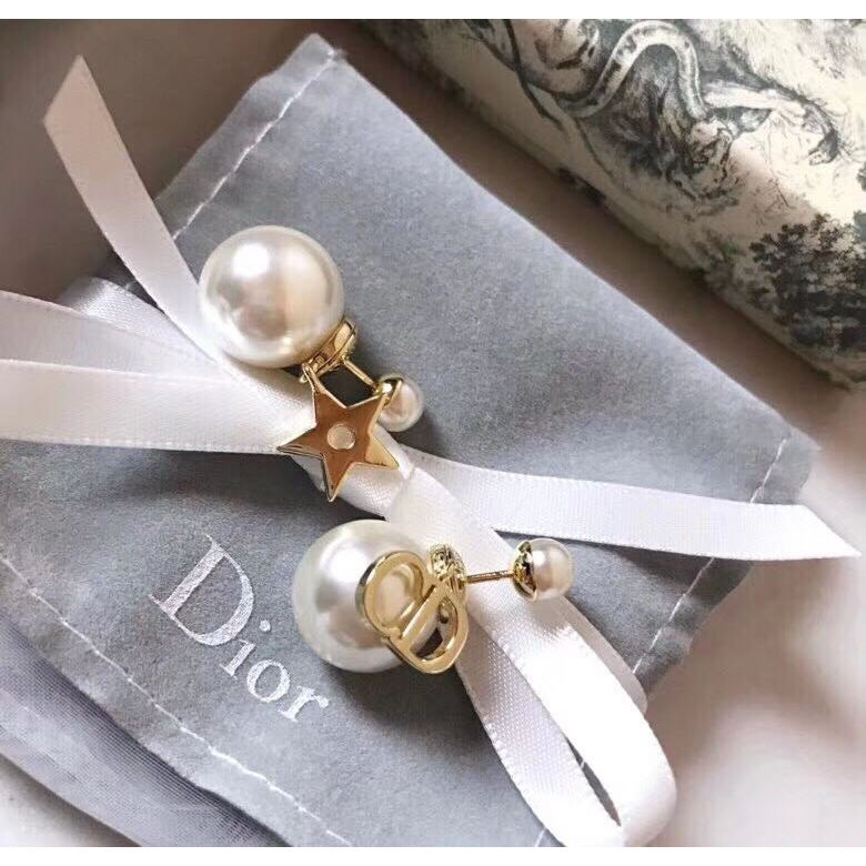 Dior Bông Tai Chữ cd Ngôi Sao Năm Cánh Đính Ngọc Trai Thời Trang