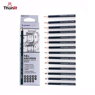 Bộ 14 bút chì Thunlit bằng gỗ dùng để phác thảo nghệ thuật cho học sinh