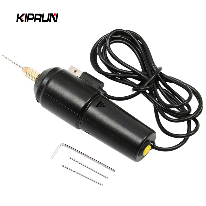 Bộ Máy Khoan Cầm Tay Mini 5V Kèm 3 Mũi Khoan Xoắn Cho Làm Trang Sức DIY