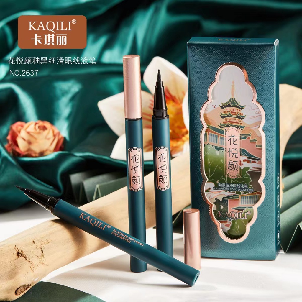 Kaqili Bút Kẻ Mắt Dạng Lỏng Màu Đen Nhanh Khô Không Nhòe Tiện Dụng