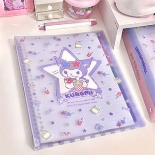 Sổ Tay 50 Trang 26 Lỗ Bìa In Hình kuromi melody ohaya sanrio b5