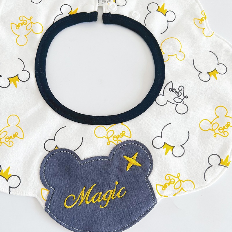Set 3 Yếm Ăn Cotton Có Thể Xoay 360 Độ Họa Tiết Hoạt Hình Đáng Yêu 2082 Dành Cho Bé