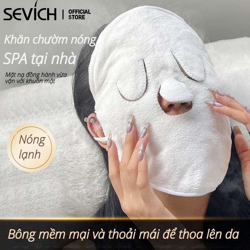 Sevich Mặt Nạ Nén Nóng / Lạnh 2 Lớp Bằng cotton Nguyên Chất Giúp Dưỡng Ẩm Cho Da