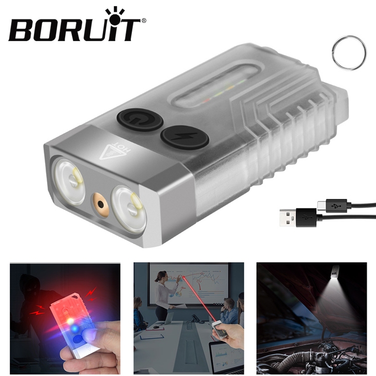  Borouit v10l Móc Khóa Đèn led Dạ Quang Có Thể Sạc Lại Loại c 