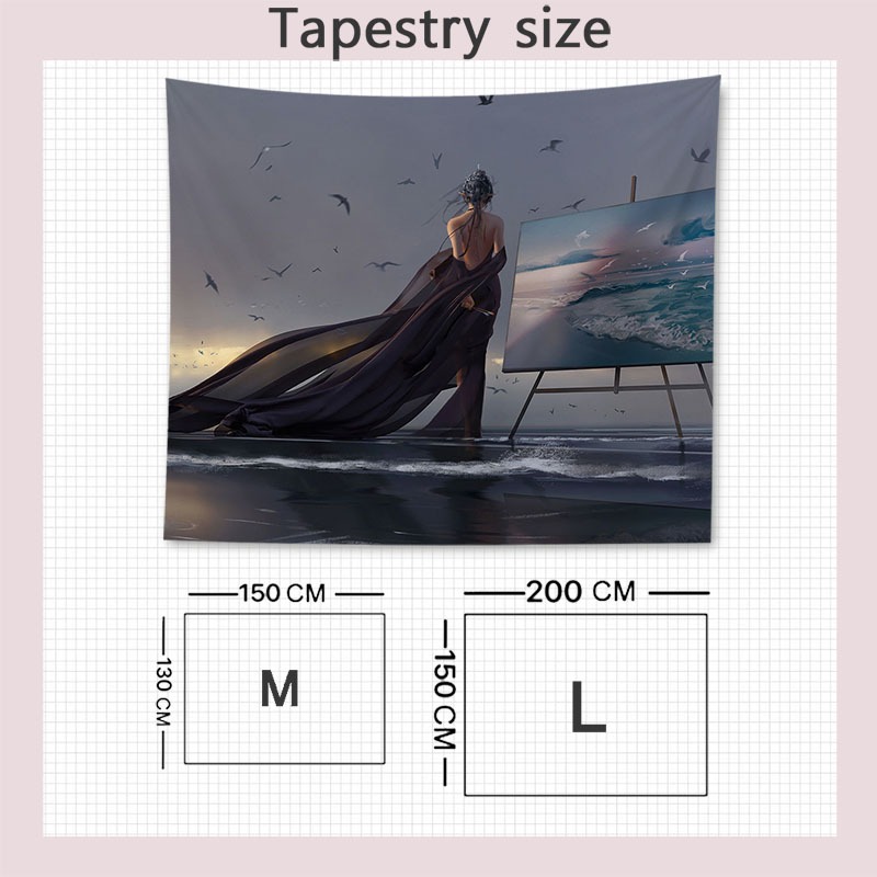 Tranh Vải Treo Tường Trang Trí Hình Cô Gái anime