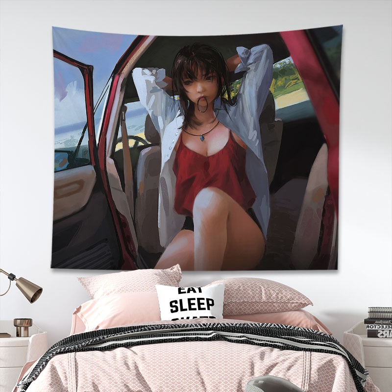 Tranh Vải Treo Tường Trang Trí Hình Cô Gái anime