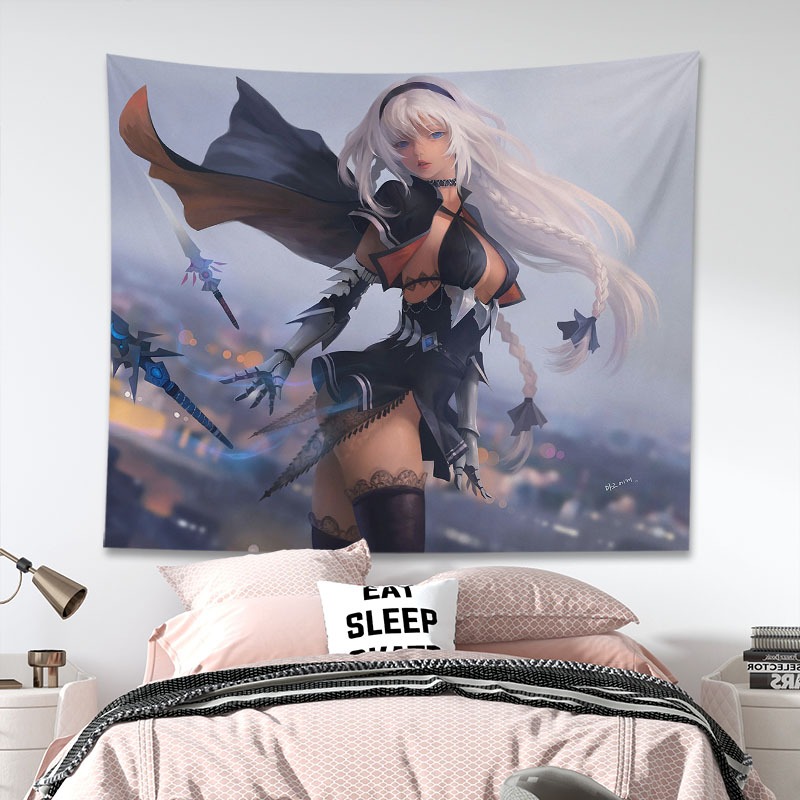 Tranh Vải Treo Tường Trang Trí Hình Cô Gái anime