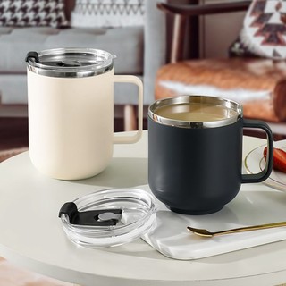 Shamjina Cốc pha cà phê inox 304 mới có nắp cốc cà phê Châu Âu 500ml