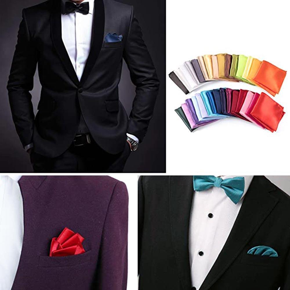 LEILY Square Plain Suits Pocket Solid Color Pocket Square Satin Handkerchief Suit Hankies Business Chest Towel Hanky Fashion Wedding Party Supplies Mens Suits Pocket/Multicolor