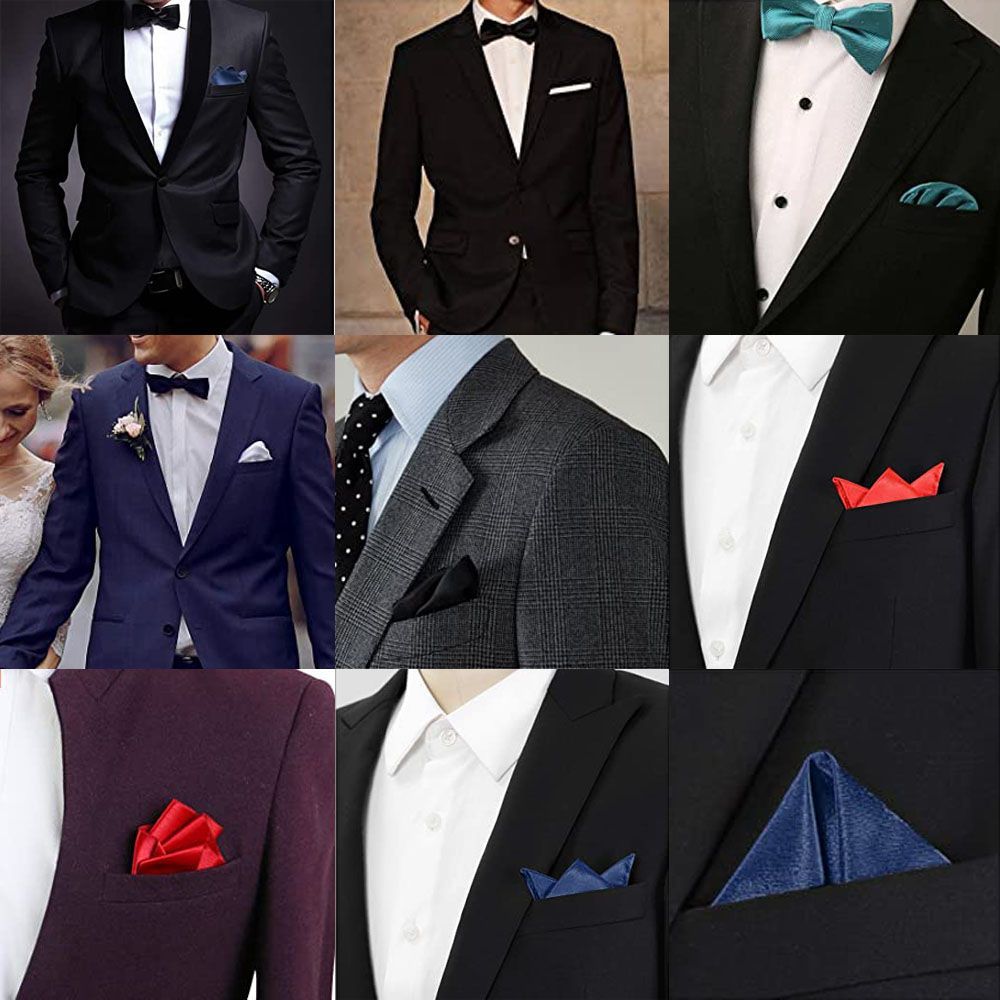LEILY Square Plain Suits Pocket Solid Color Pocket Square Satin Handkerchief Suit Hankies Business Chest Towel Hanky Fashion Wedding Party Supplies Mens Suits Pocket/Multicolor