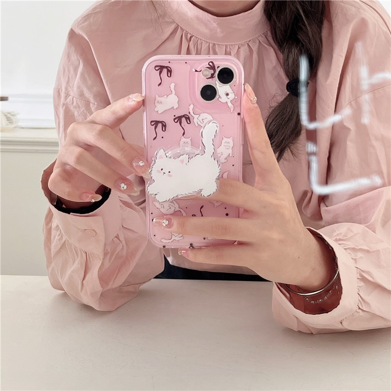 Ôp Điện Thoại Dẻo Họa Tiết Hoạt Hình Chú Mèo Đeo Nơ Dễ Thương Cho iphone15promax i14promax i12 pro max / i11 ip15 / 13pro Ốp