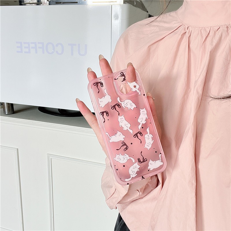Ôp Điện Thoại Dẻo Họa Tiết Hoạt Hình Chú Mèo Đeo Nơ Dễ Thương Cho iphone15promax i14promax i12 pro max / i11 ip15 / 13pro Ốp