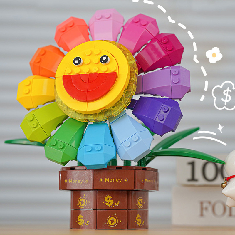 440 Mảnh Gạch Rainbow Hoa Hướng Dương Bộ Biểu Tượng Cảm Xúc Tương Thích Lego Ý Tưởng Minifigures Mô Hình Khối Xây Dựng Đồ Chơi Trẻ Em Bé Trai Bé Gái Sinh Nhật