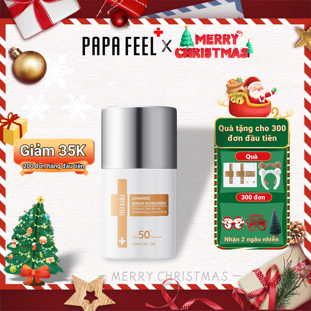 PAPA FEEL Sữa chống nắng Làm mới và không dính dưỡng da ngừa mụn SPF50+ PA++++ 30g