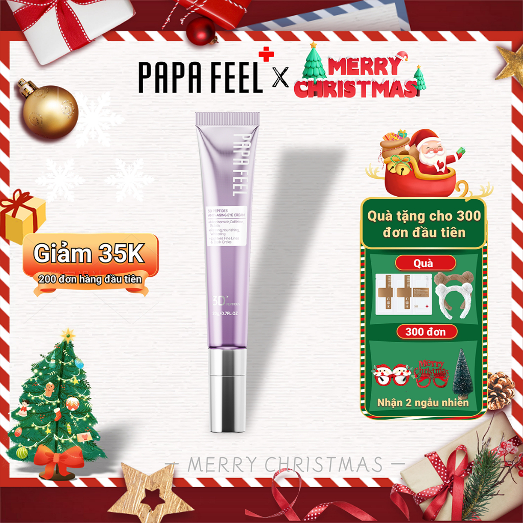 PAPA FEEL Kem mắt giảm thâm với Peptit 3D khoa học 45°Massage làm mờ quầng mắt giảm bọng mắt 20g