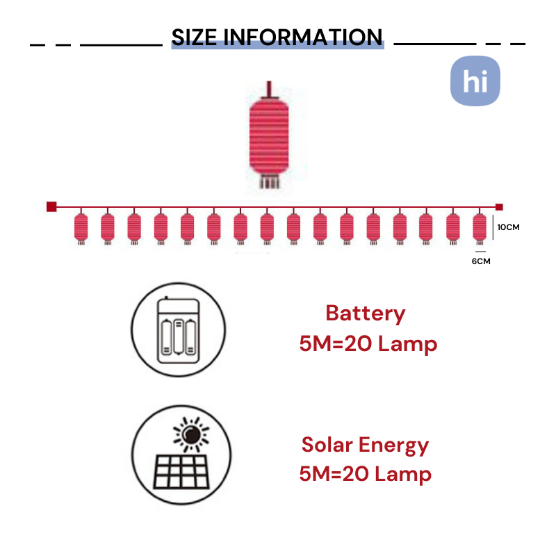 Chào Mừng Năm Mới Dây Đèn Lồng led Đỏ Trang Trí Ban Công
