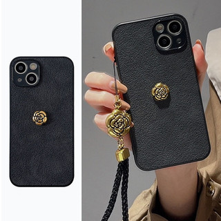 Ốp điện thoại họa tiết dây chuyền hoa trà kim loại 3D mát mẻ cho iphone 17 16 15 promax 14 pro max 13 pro max 12 11 xsmax xr x x xs Vỏ điện thoại vòng tay hoa đẹp