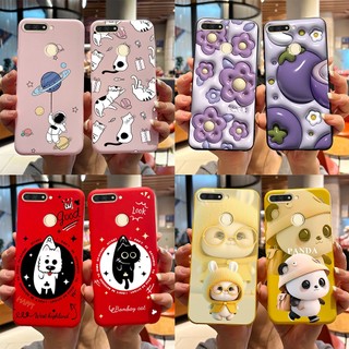 Ôp điện thoại silicon dẻo họa tiết hoạt hình dễ thương cho huawei y6 prime 2018 atu-l31 atu-l42 honor 7a pro ốp