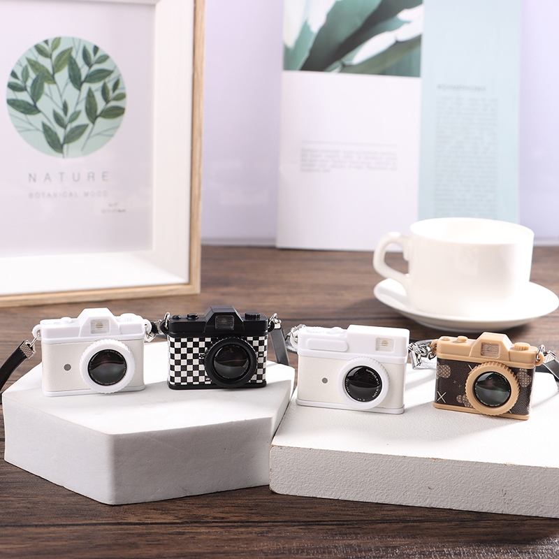 Mô Hình Máy Ảnh Bằng Da Phong Cách vintage Tỷ Lệ 1: 12 Dùng Trang Trí Nhà Búp Bê/máy ảnh ngôi nhà búp bê