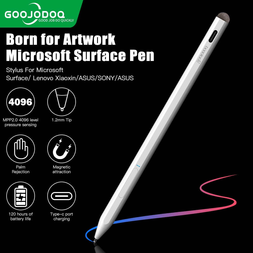 Bút cảm ứng dành Goojodoq Bluetooth Smooth Writing cho  Microsoft Surface pro 7 6 5 4 3 , Asus, SONY, HP chống chạm nhầm trên màn hình